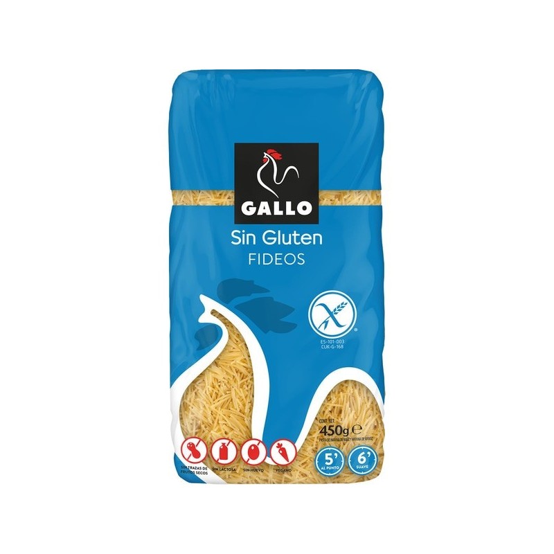 FIDEO SIN GLUTEN "GALLO" (450 GR)